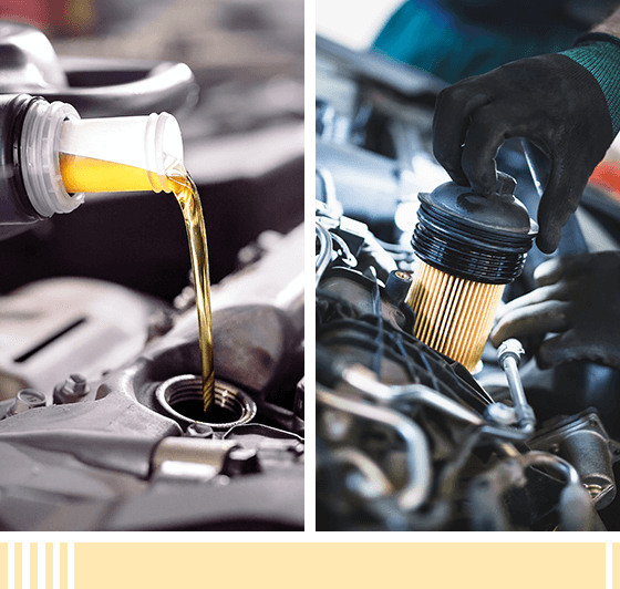 Car oil being poured, Hand of mechanic fixing car oil