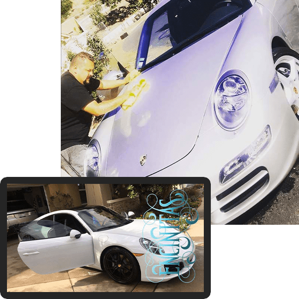 Mechanic auto detailing before and after
