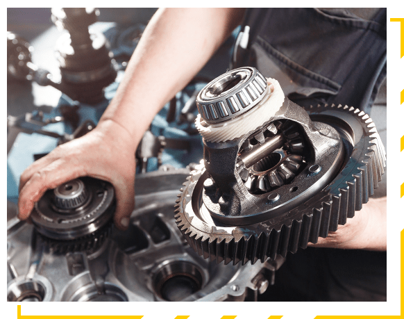 Cross-section of a car gearbox