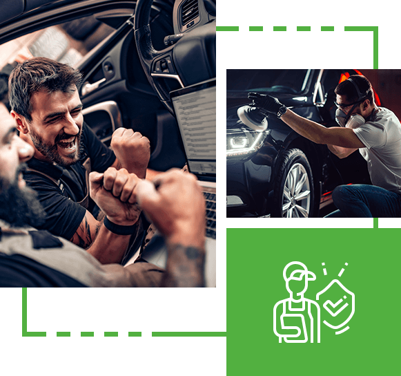 Mechanic celebrating success, Mechanic wearing mask while cleaning the car, Diagnose Icon