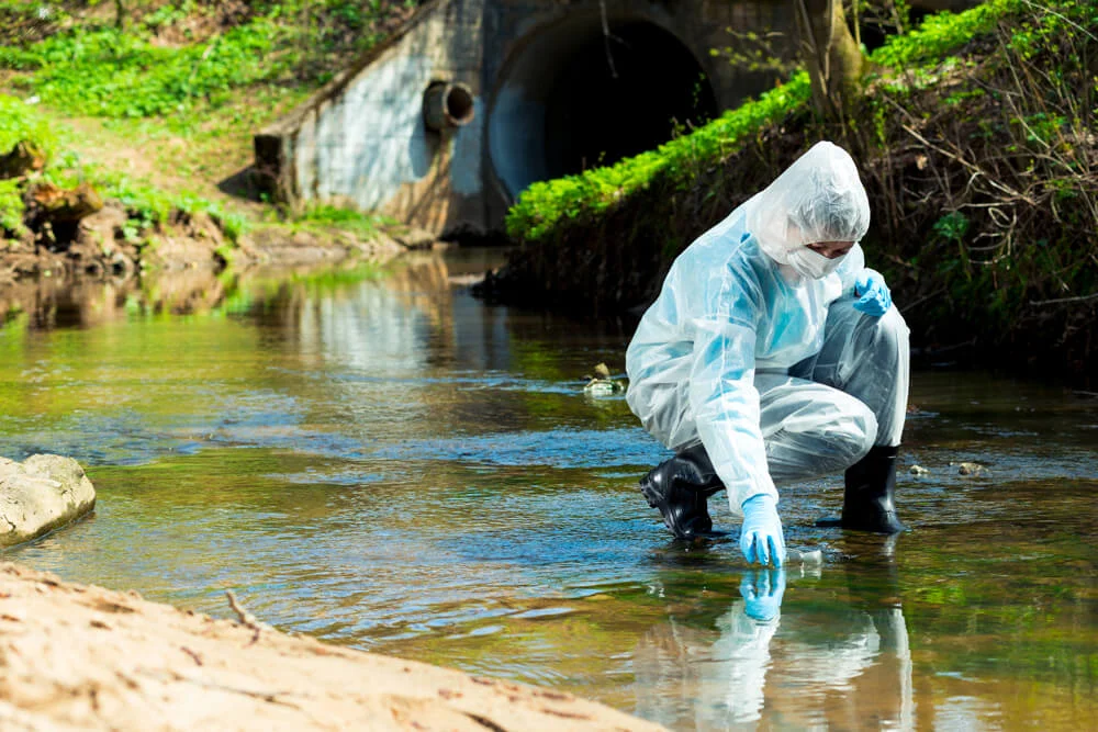 ecological disaster, contaminated water comes out of the sewage system
