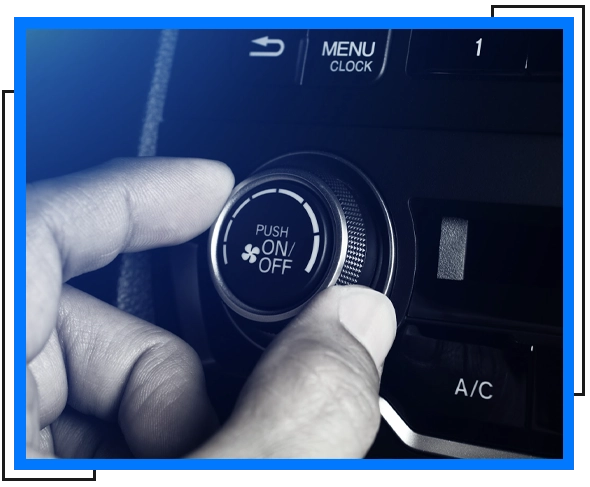 button of a car aircon