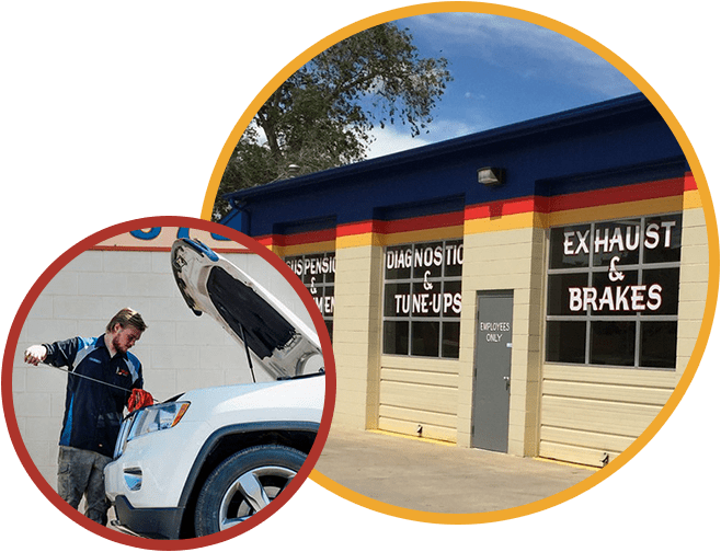 Mechanic checking car engine