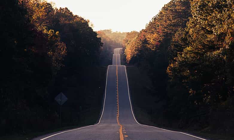 Road through hills