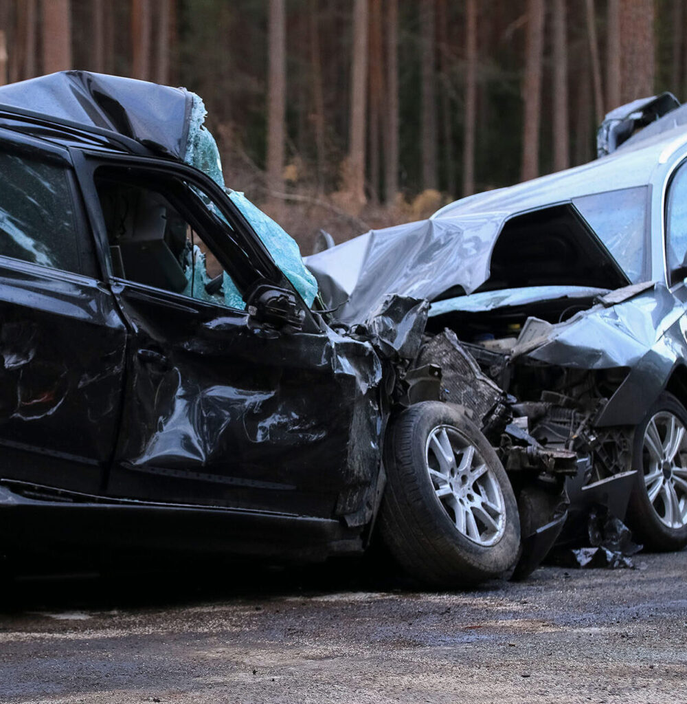 Traffic Accident Resulting in a Crushed Cars