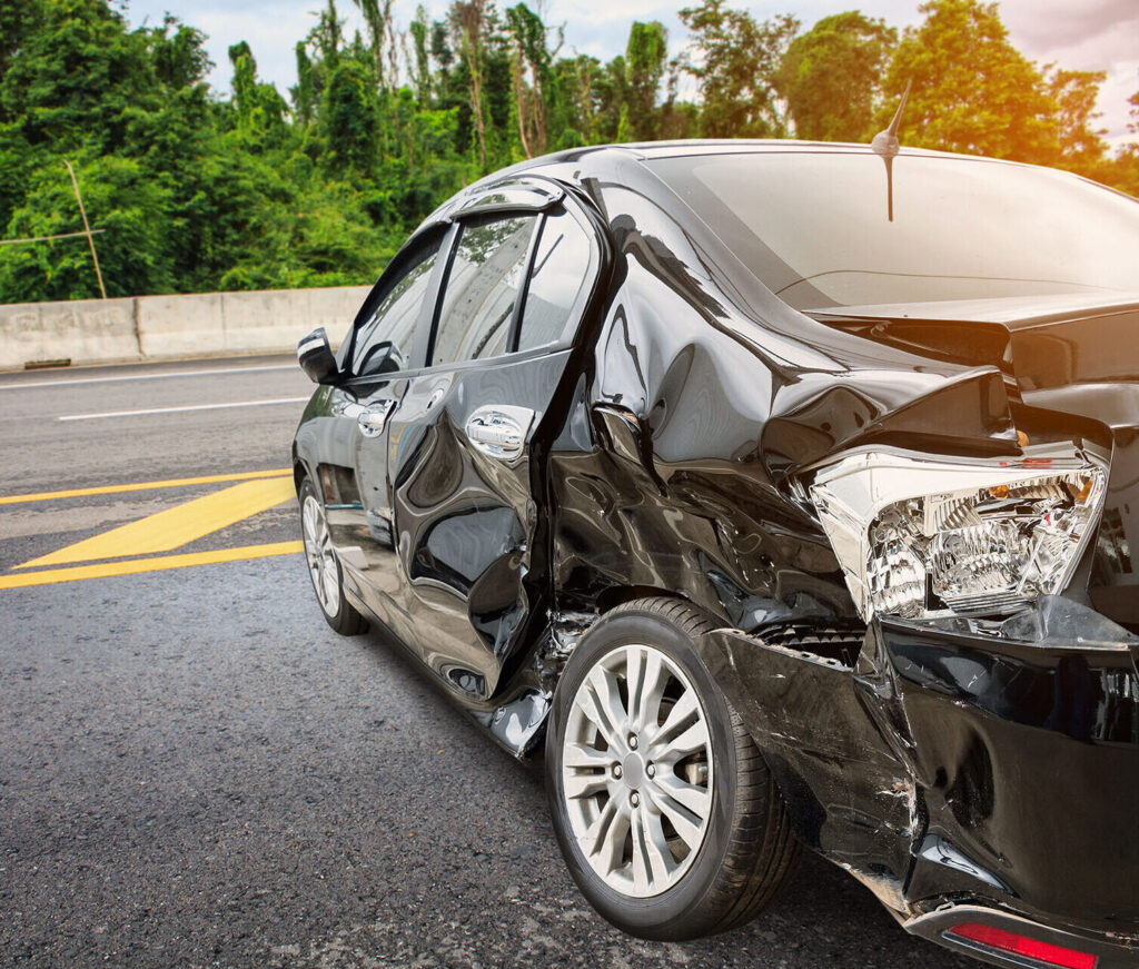 car crash accident on the road